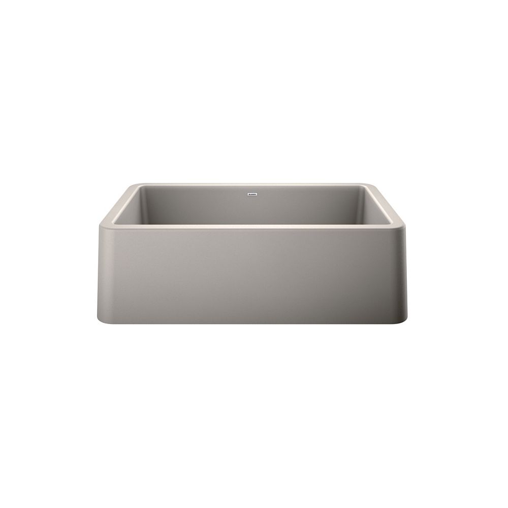 Blanco Ikon 33 Large Single Bowl Farmhouse Kitchen Sink Silgranit Concrete Gray The Home Depot Canada