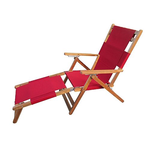 Portable Lounge Chair with Leg Rest in Red