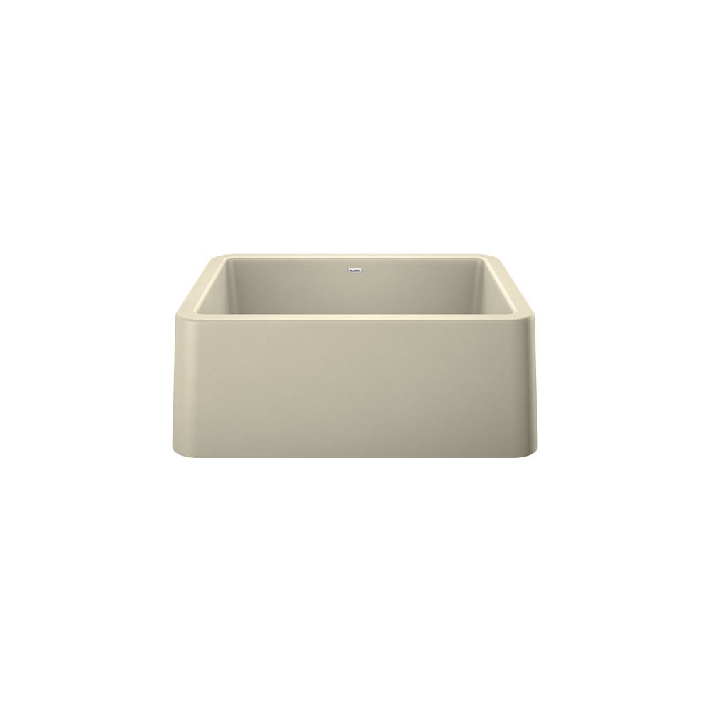 Blanco Ikon 27 Single Bowl Farmhouse Kitchen Sink Silgranit Biscuit The Home Depot Canada