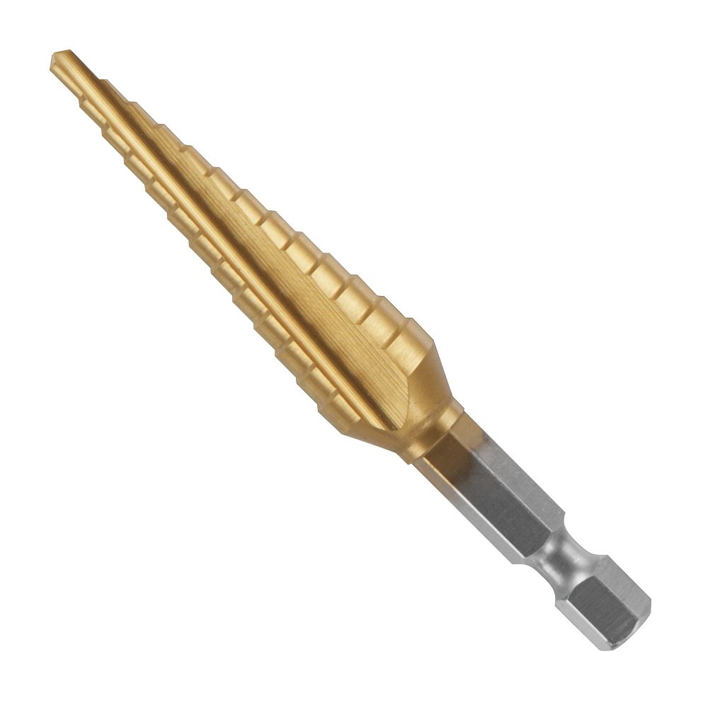 Bosch 1/8 inch to 1/2 inch TitaniumCoated Impact Step Drill Bit The