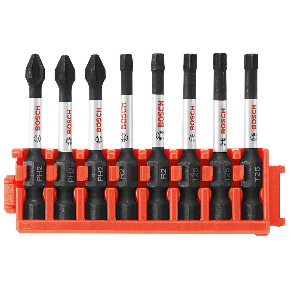 Bosch 8 pc. Impact Tough Phillips, Square and Torx 2 inch Power Bits