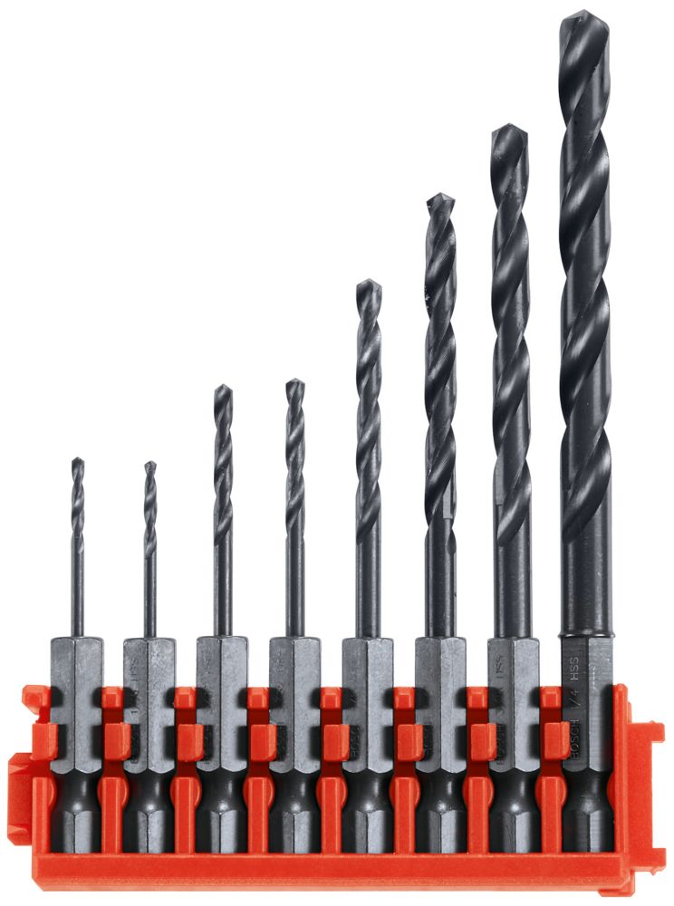 Bosch 8 Pc. Impact Tough Black Oxide Drill Bits With Clip For Custom ...