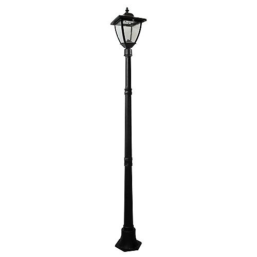 Bayport 72 in Outdoor Black Solar Lamp Post with Super Bright Natural White LED