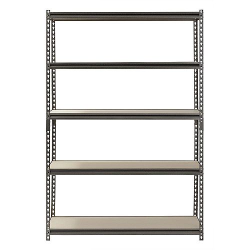 72 in. H x 48 in. W x 18 in. D 5-Shelf Boltless Steel Shelving in SilverVein