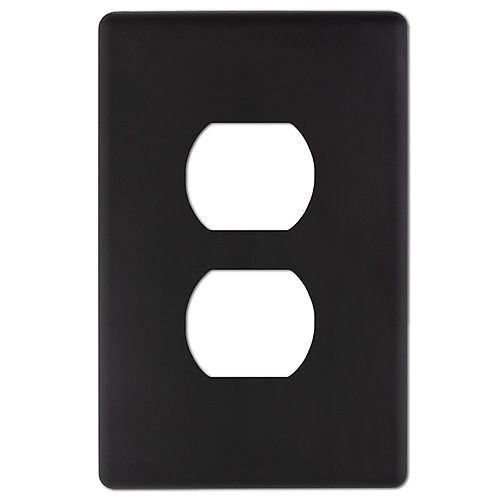 Kentley Screwless 1 Duplex Wall Plate Steel Matte Black