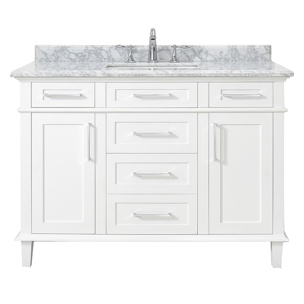 Home Decorators Collection Sonoma 48 Inch White Single Sink Vanity The Home Depot Canada
