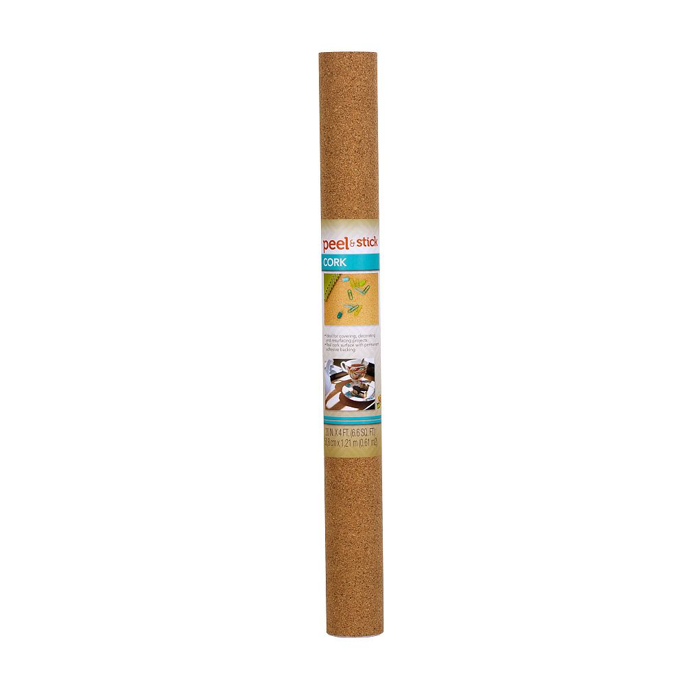 EasyLiner 20 inch X4 ft. Peel And Stick Cork Taupe Shelf Liner | The