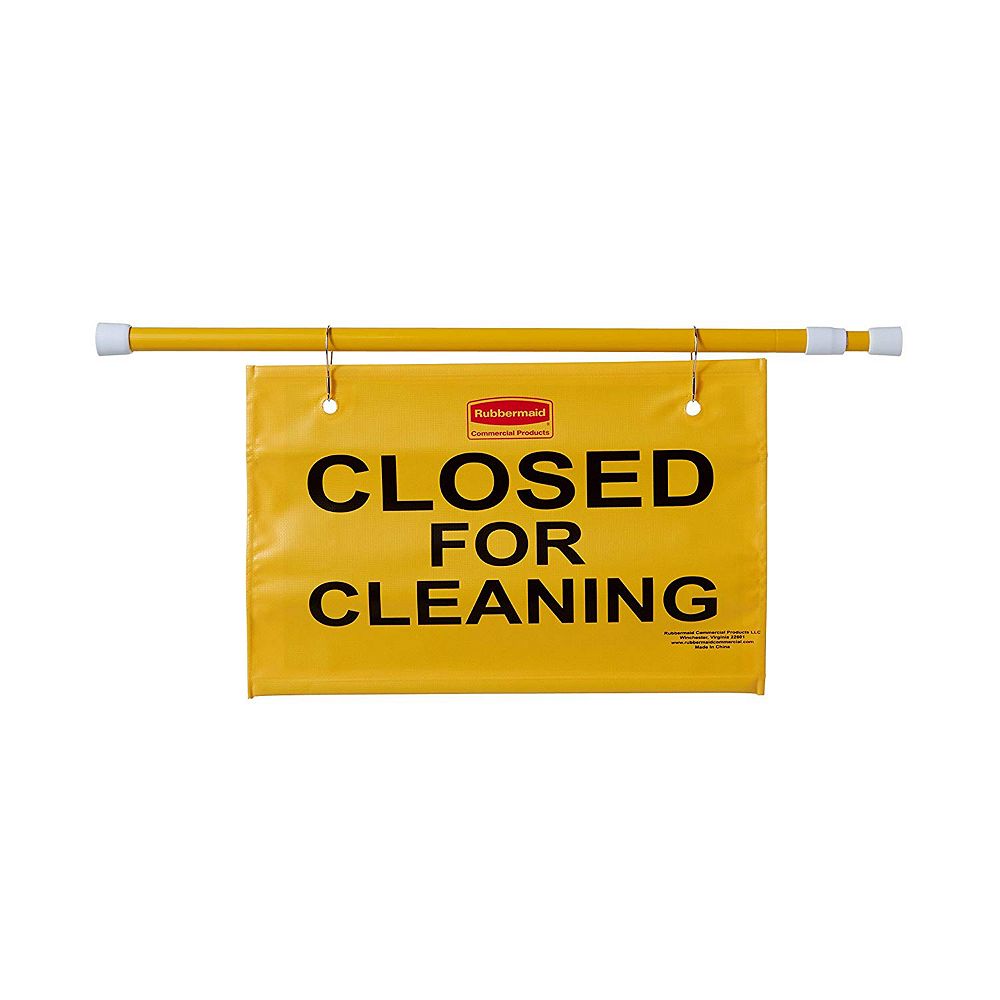 Rubbermaid Commercial Products Hanging Site Safety Sign With Closed For