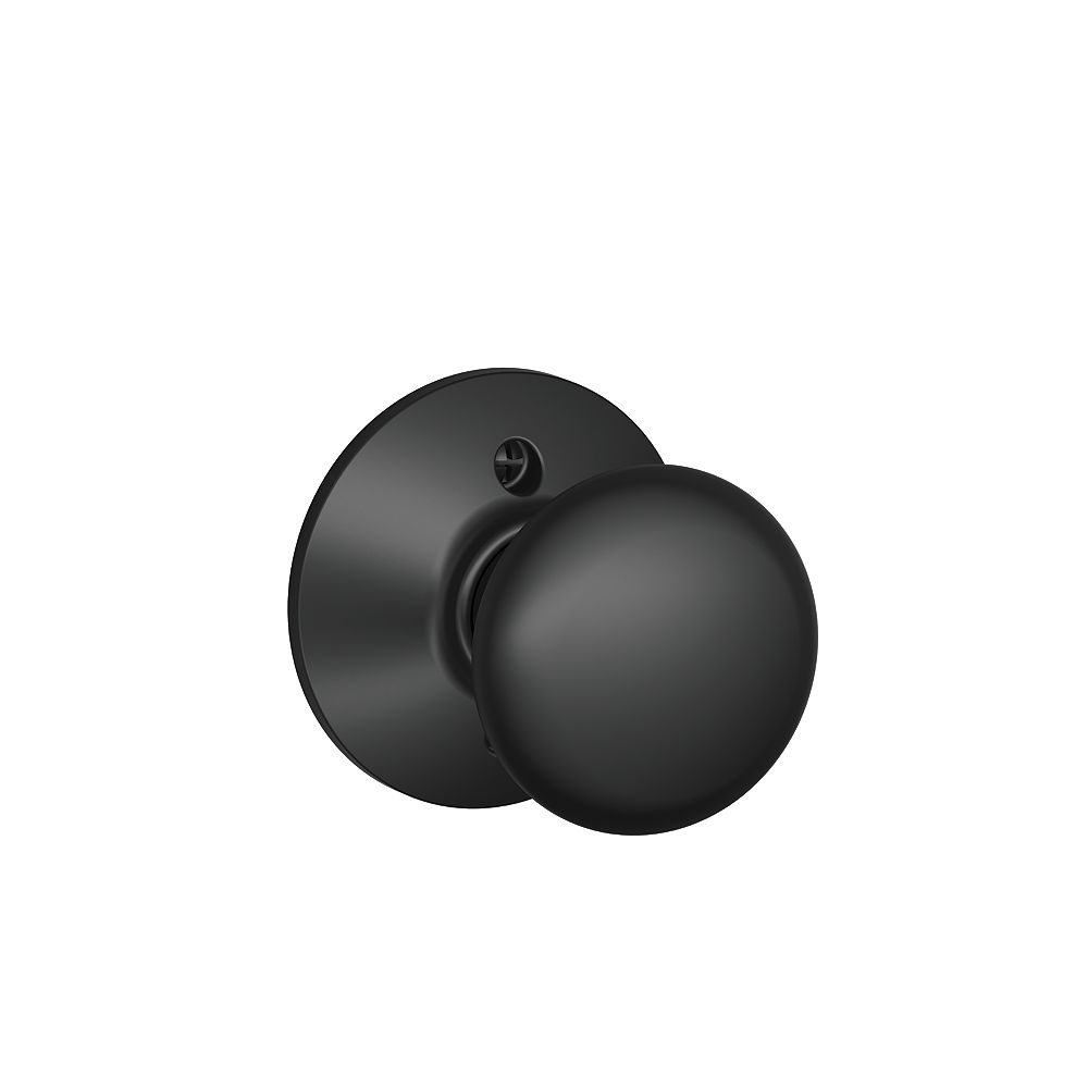 Schlage Plymouth Matte Black Inactive NonTurning Door Knob Rated AAA The Home Depot Canada