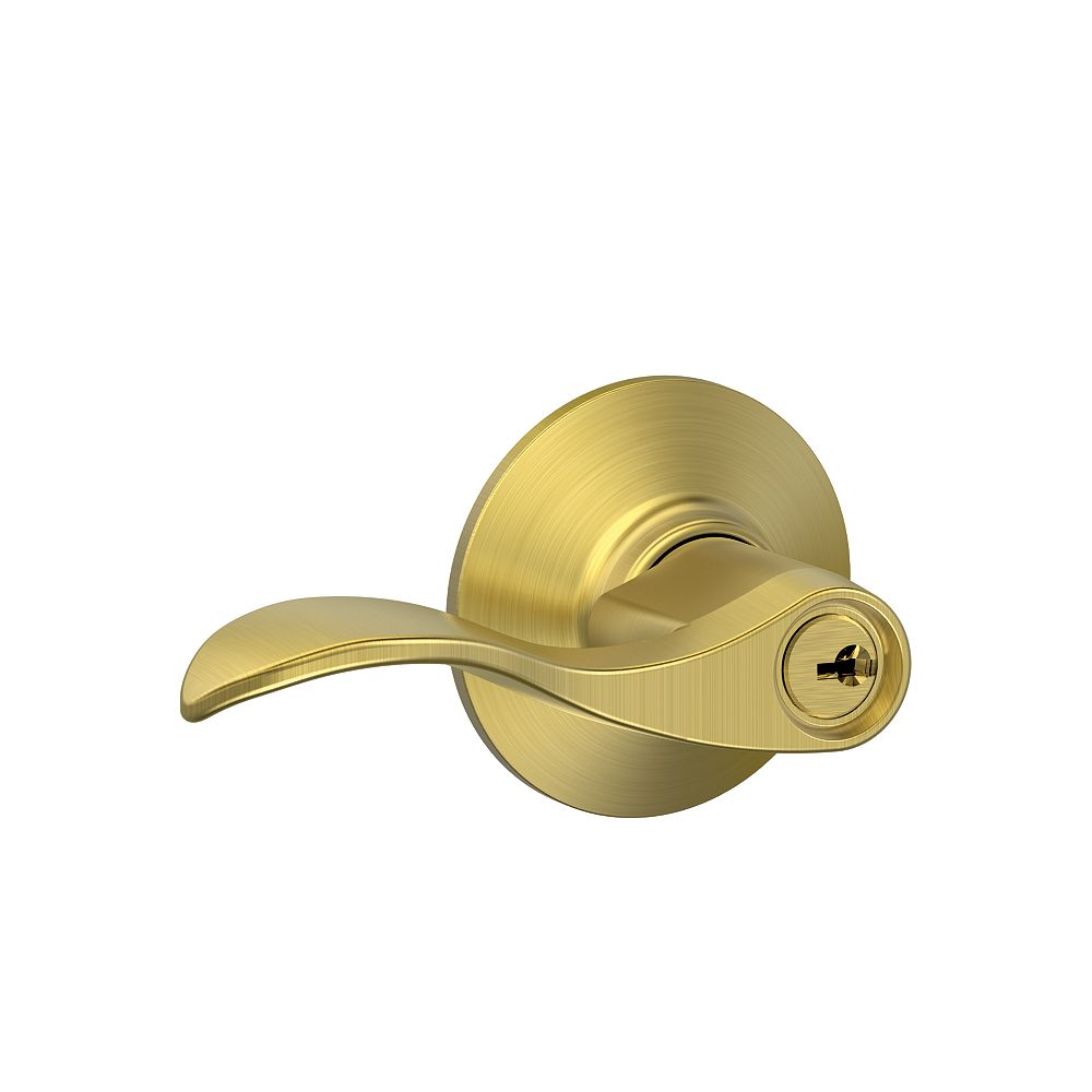 Schlage Accent Gold Keyed Entry Door Lock Lever Rated AAA | The Home ...