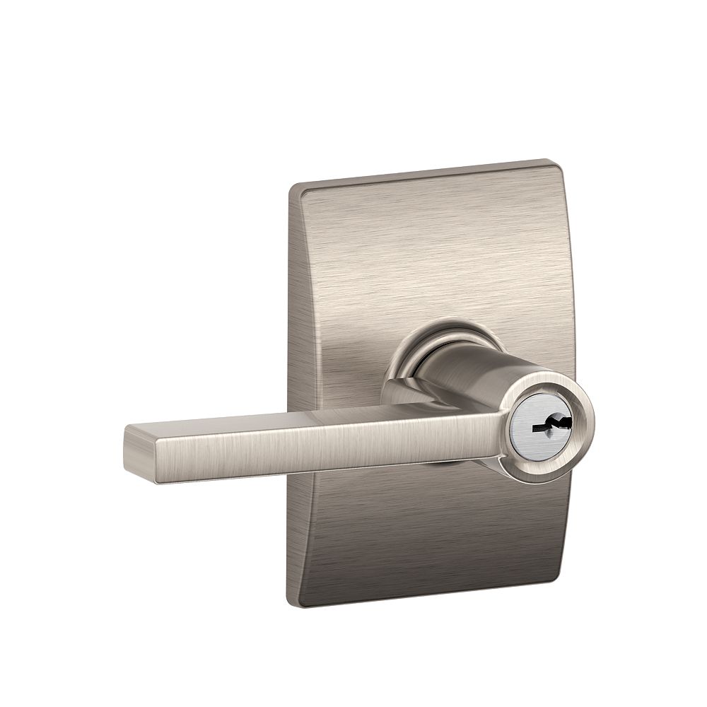 Schlage Latitude Satin Nickel Keyed Entry Lock Door Lever with Century