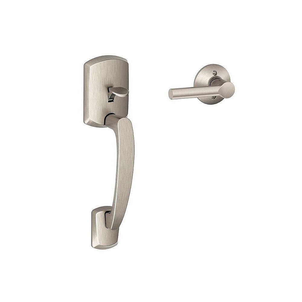 Schlage Greenwich Satin Nickel Lower Half Door Handle with Broadway
