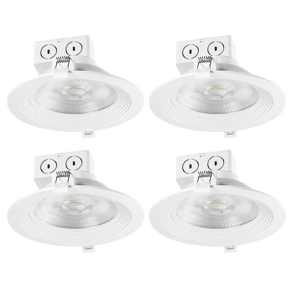 images Led Recessed Lighting Home Depot Canada 6 inch white spotlight integrated led recessed lighting kit 4 pack