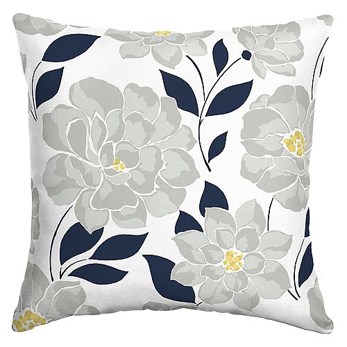 Hampton Bay Flower Show Outdoor Square Throw Pillow