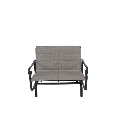 Crestridge Sling Padded Patio Glider Chair with Grey Seatpad