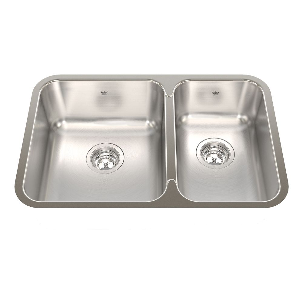 Kindred 27 Inch 60 40 Double Bowl Undermount Kitchen Sink In Stainless   P 1001391105 