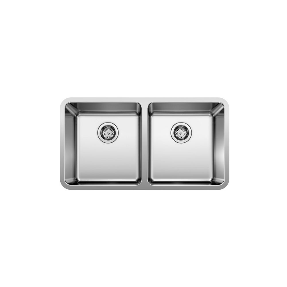 Blanco Neotera U2 Undermount Double Bowl Kitchen Sink In Stainless Steel The Home Depot Canada