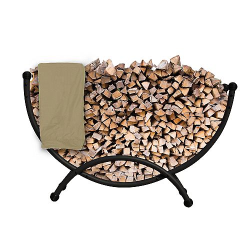 Deluxe Steel Firewood Storage with Cover 5-ft.