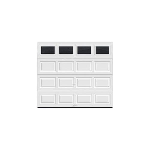 Classic Collection 8 ft. x 7 ft. 6.5 R-Value Insulated White Garage Door with Plain Windows