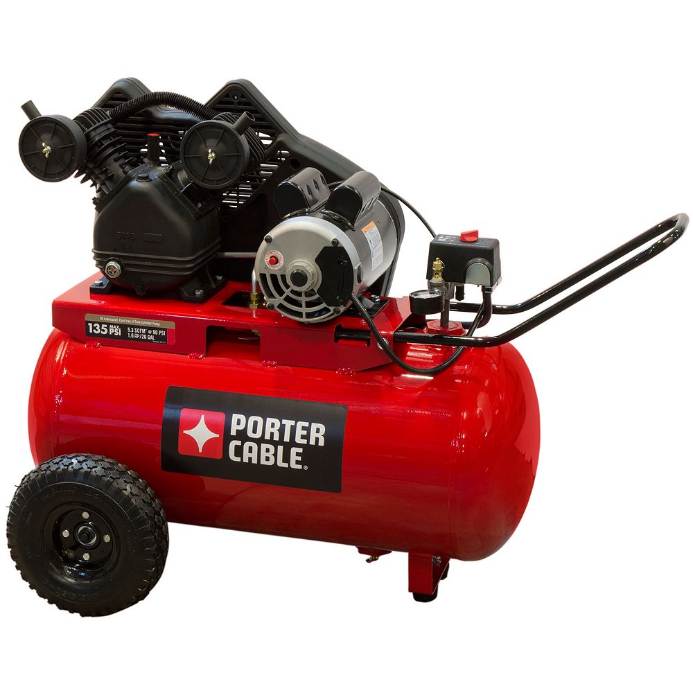 Porter Cable 20 Gal Horizontal Portable Air Compressor The Home Depot Canada