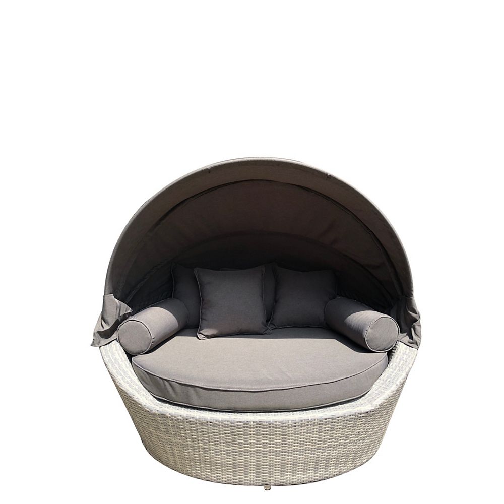 All Weather Wicker Patio Canopy Daybed, Outdoor Daybeds With Canopy Canada