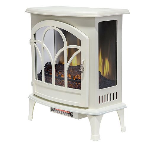 25 inch Curved Front Panoramic Stove Glass Front - White