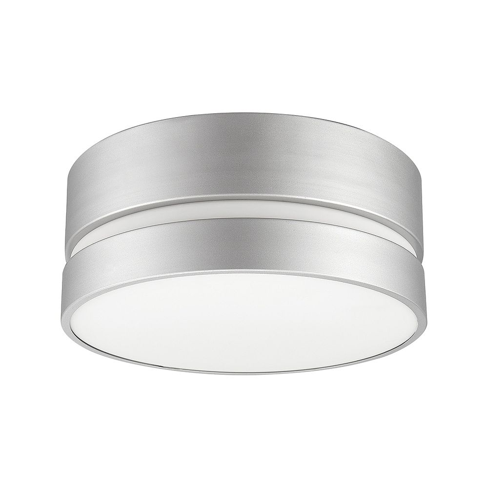 Globe Electric Belamy 2 Light Matte Silver Flush Mount Ceiling Light With Frosted Glass Sh The Home Depot Canada