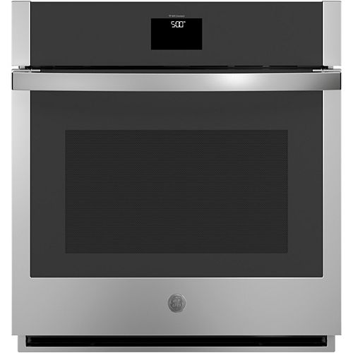 GE 27-inch Smart Single Electric Wall Oven with Convection Self-Cleaning in Stainless Steel