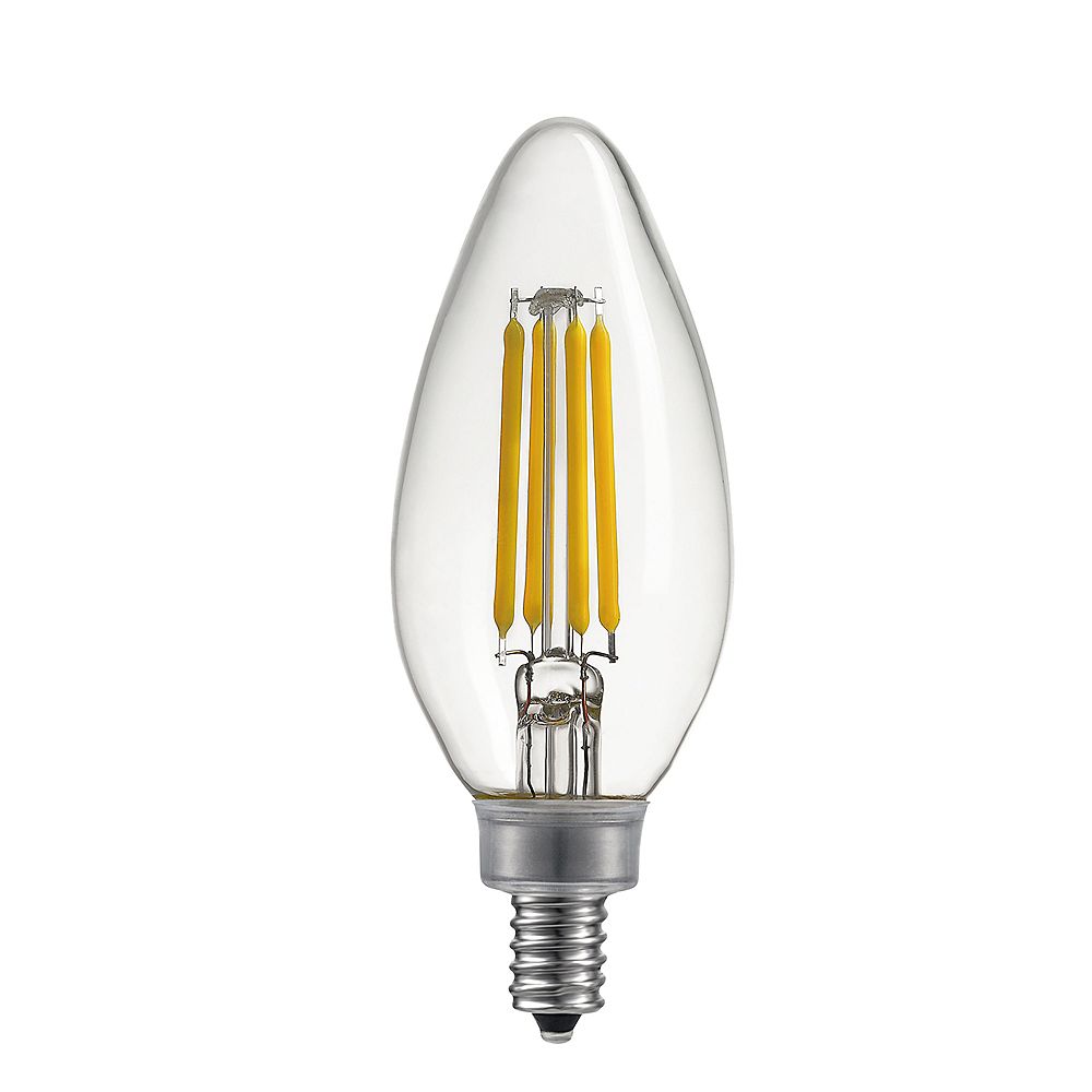 Globe Electric 40w Equivalent Warm White 2700k B11 Dimmable Led Candelabra Light Bulb E The Home Depot Canada