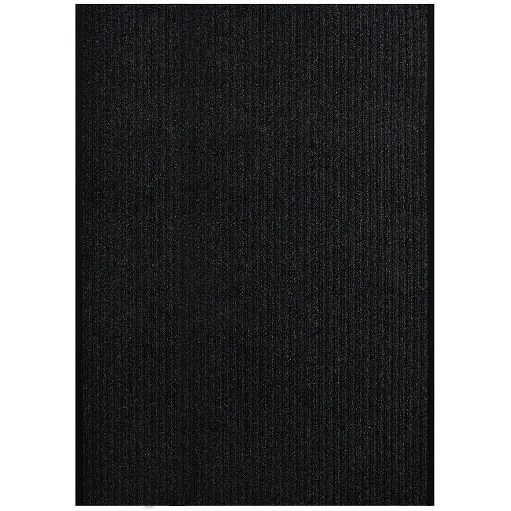 Lanart Rug Pioneer Black 6 ft. x 28 ft. Indoor / Outdoor Area Rug The