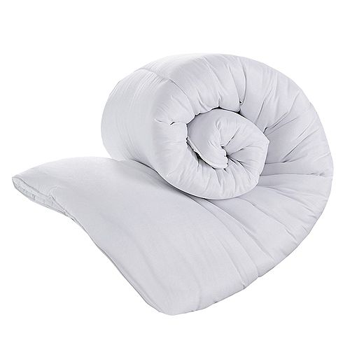 Everyday White Cotton Blend Shell Polyester Fill All Season Queen Duvet