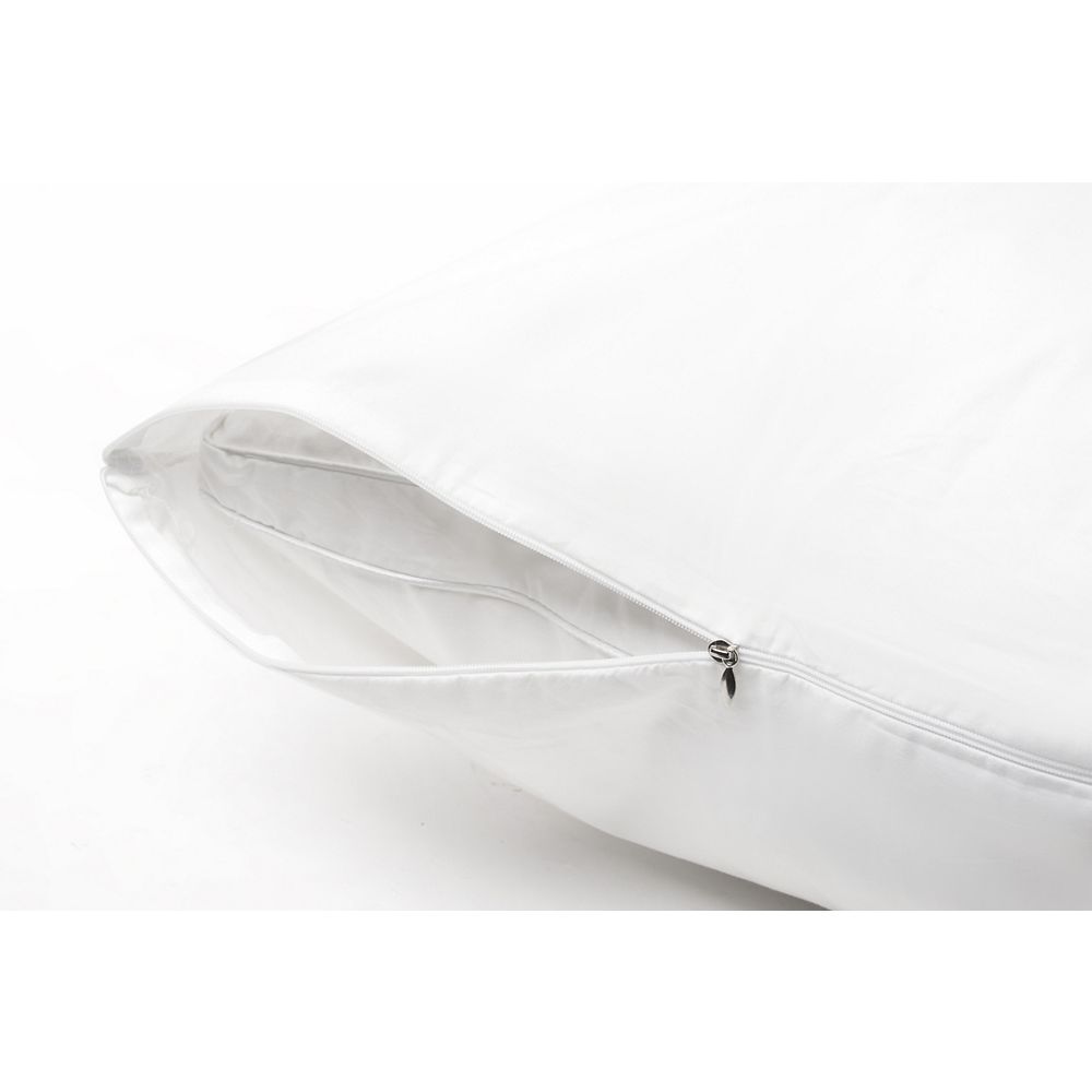 Millano Collection Silverclear 100 Cotton Pillow Protector 250 Thread Count The Home Depot Canada
