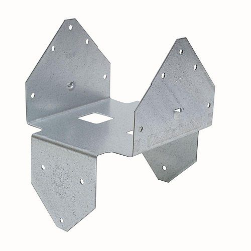 BCS ZMAX Galvanized Post Cap/Base for Double 3x Beam, 6x Post