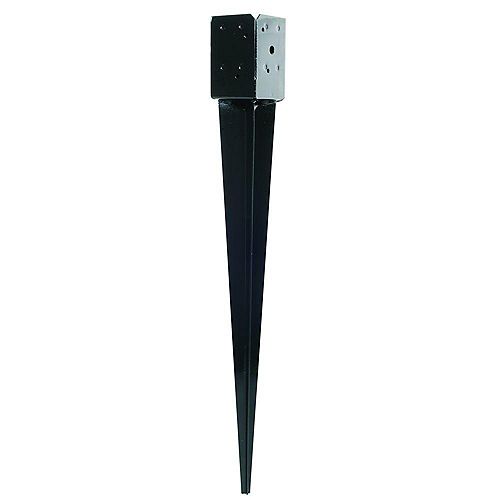 E-Z Spike Black Powder-Coated Post-Base Spike for 4x4