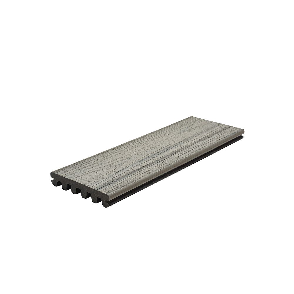 Trex 16 Ft Enhance Natural Composite Capped Grooved Decking Foggy Wharf The Home Depot Canada 0541