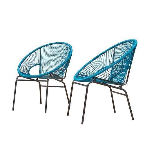 Sonora Wicker Patio Chairs 2PK (Peacock)