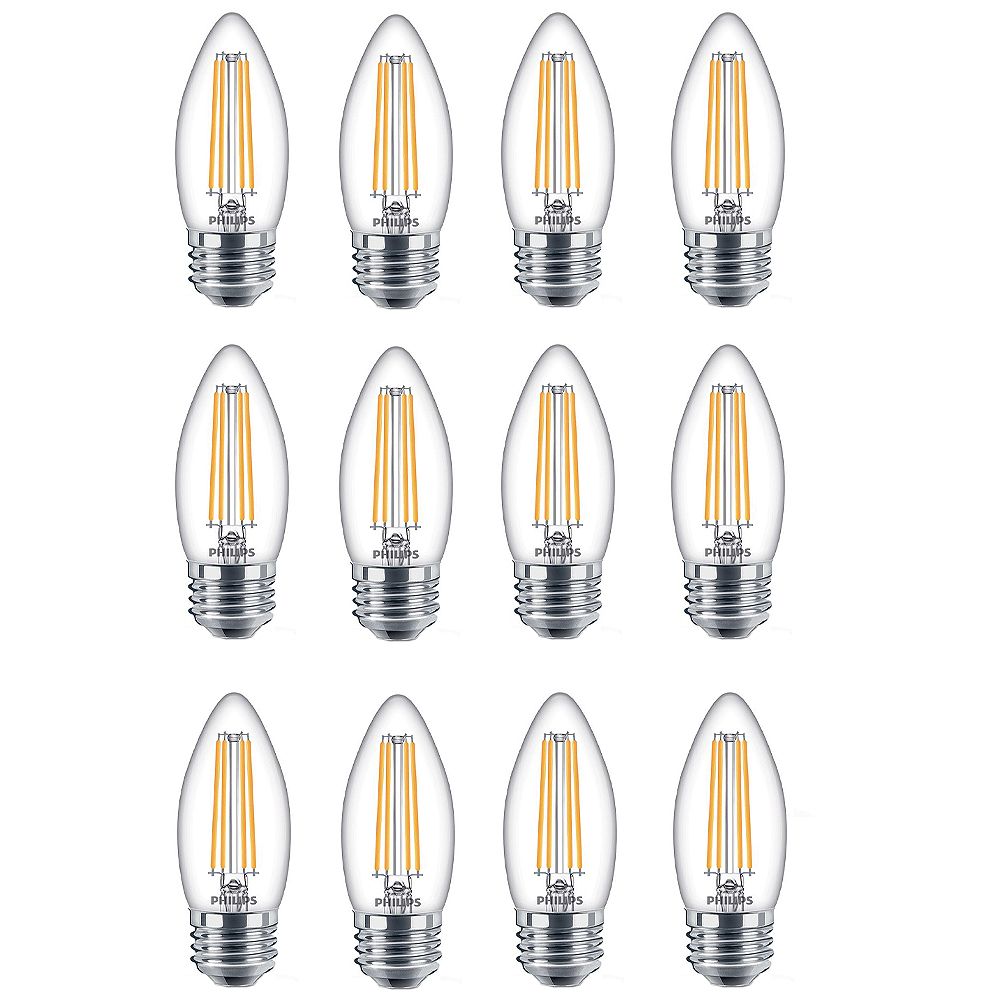 Philips 40W Equivalent Daylight Glass (5000K) Chandelier Medium Base