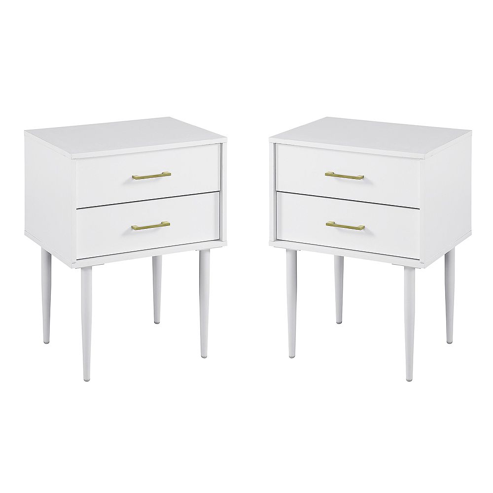 Welwick Designs 2 Drawer Mid Century, Mid Century Modern Side Table Canada