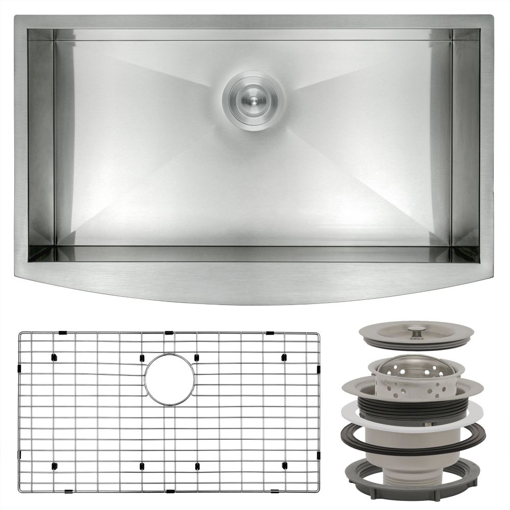 AKDY Handcrafted Apron Undermount Stainless Steel 33 inch x20 inch x9