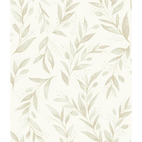 Olive Branch Beige Wallpaper