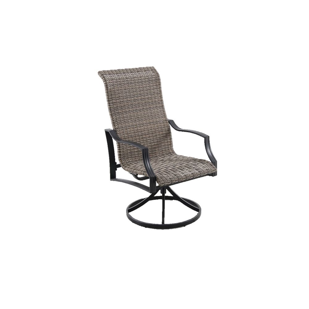 Hampton Bay Statesville Swivel Steel Woven Outdoor Patio Dining Chair