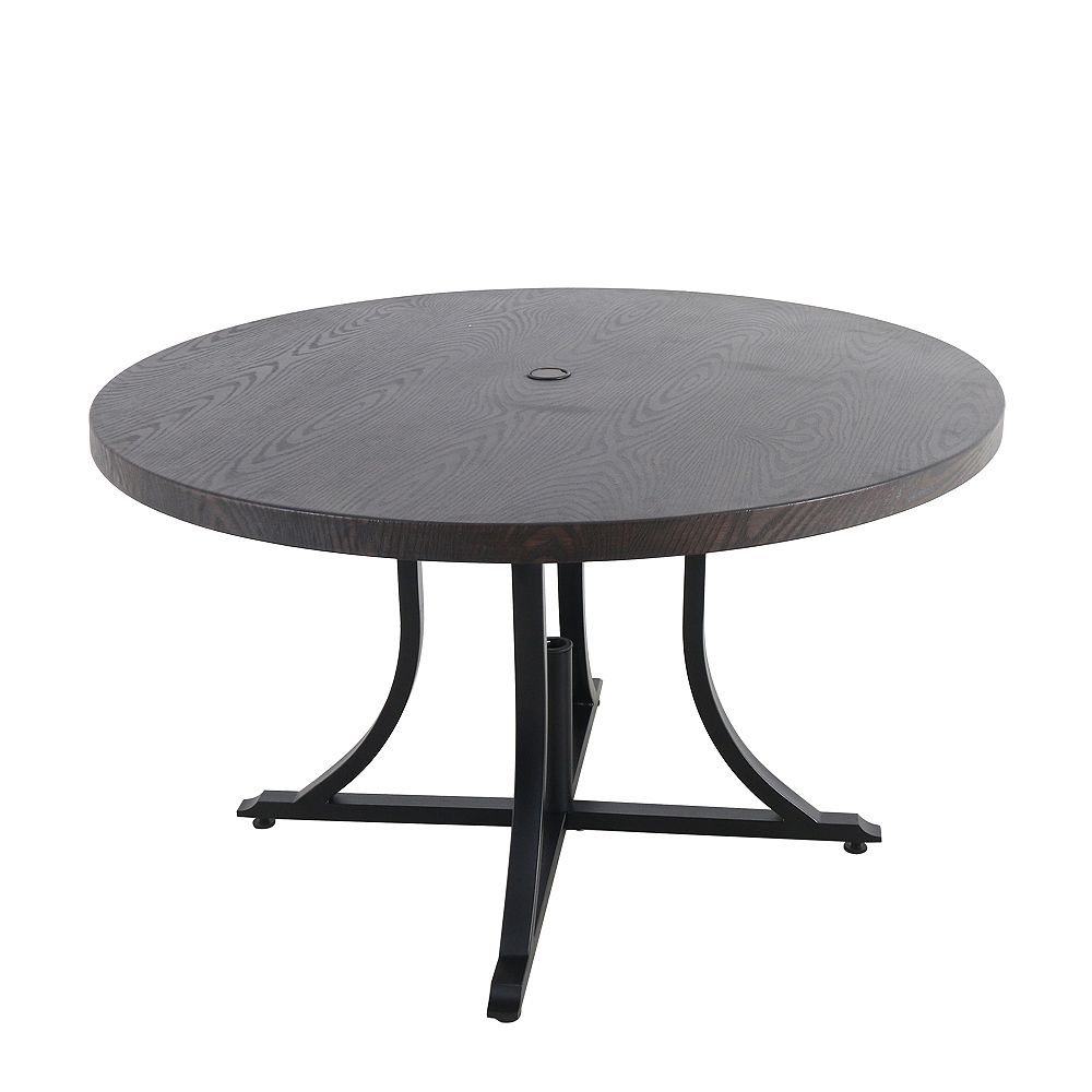 Round Steel Outdoor Patio Dining Table, Round Outdoor Dining Table Canada