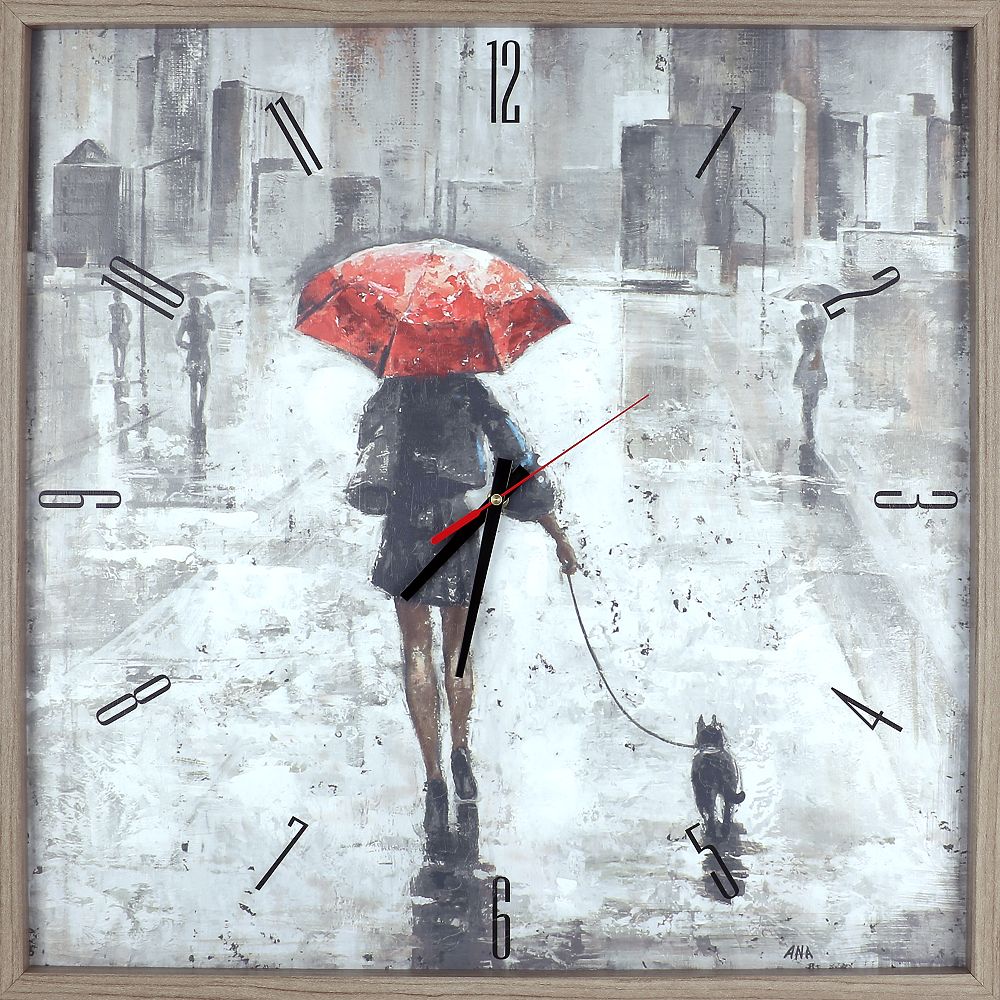 Artmaison Canada Figuratif Parapluie Rouge Imprimer Encadre Texture Decoratif Horloge Art Home Depot Canada