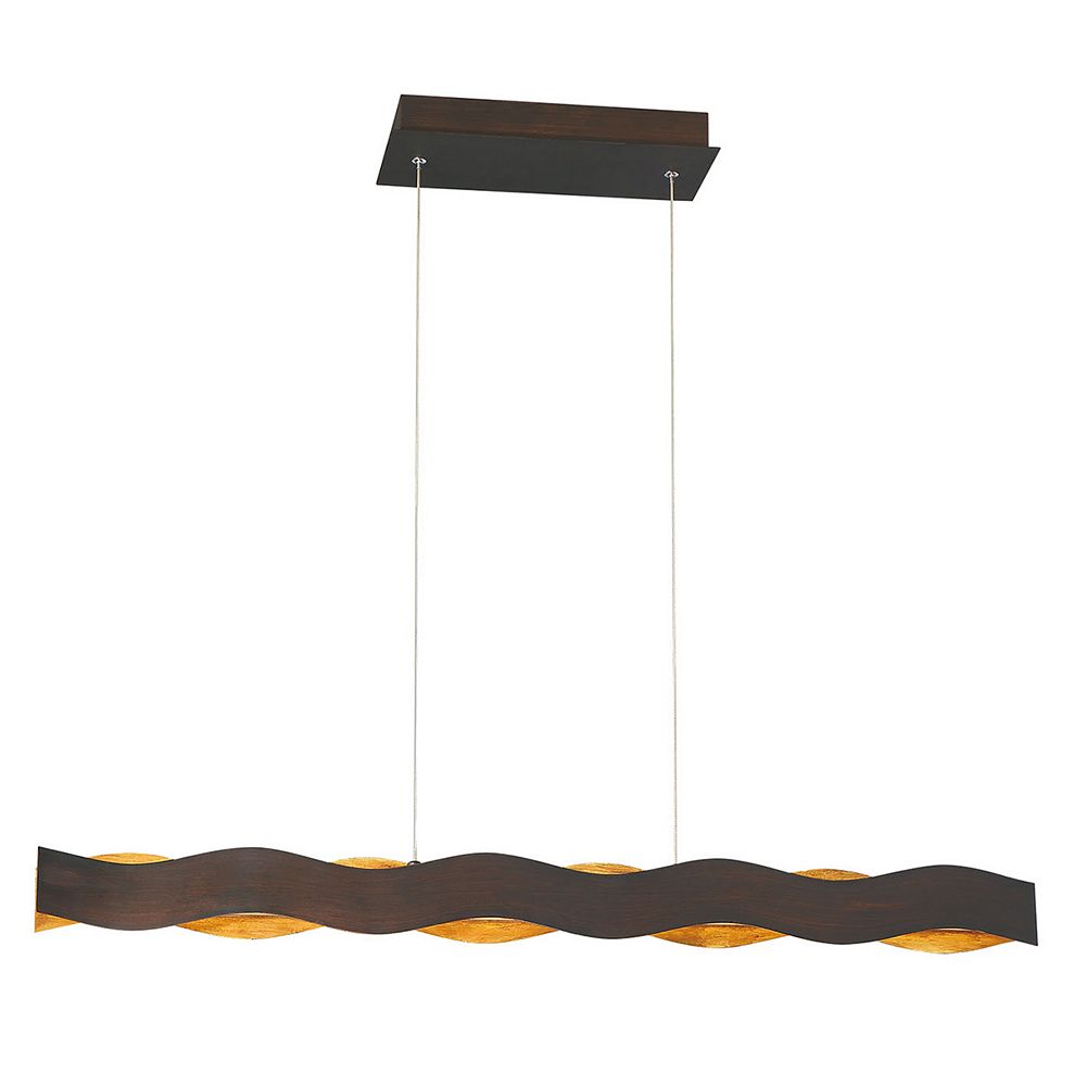 Eurofase Ripple Small LED Linear Chandelier in Bronze and Gold | The ...