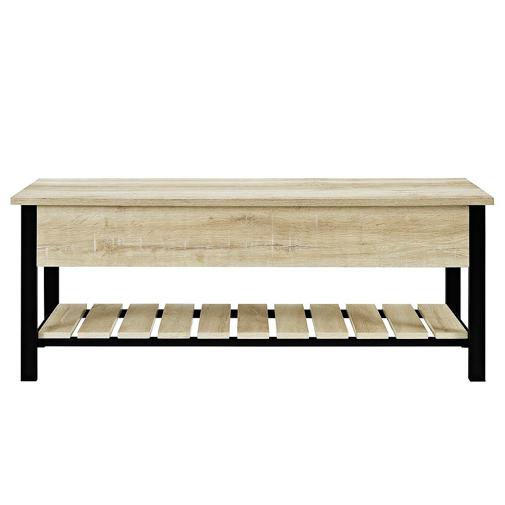 Welwick Designs Modern Farmhouse Storage Bench With White Oak The Home Depot Canada Modern Farmhouse Storage Bench, Farmhouse Storage Bench