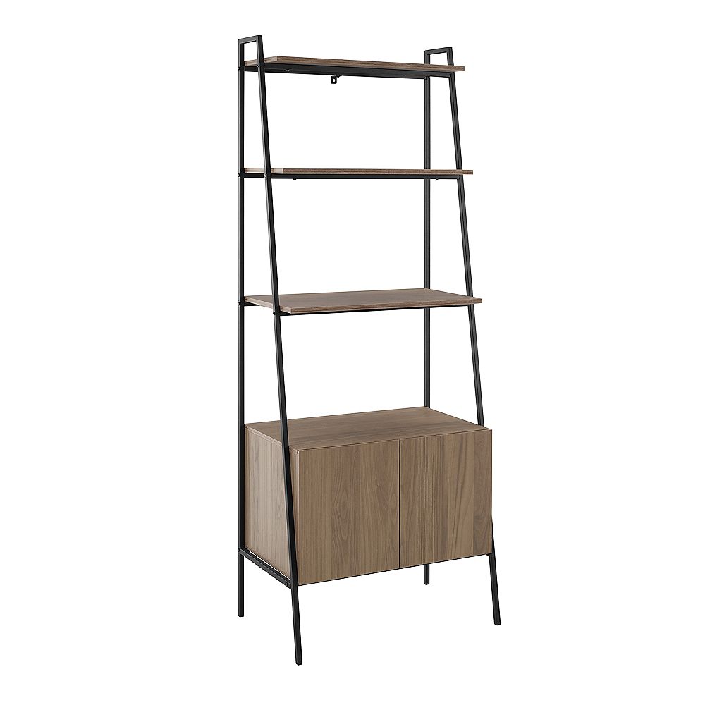 Welwick Designs 4 Shelf Industrial Wood, Ladder Bookcase Made In Usa