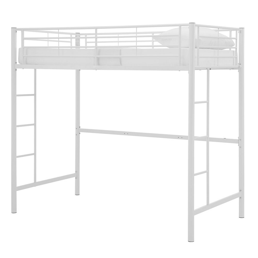 Welwick Designs Premium ContemporaryTransitional Metal Twin Loft Bed in ...