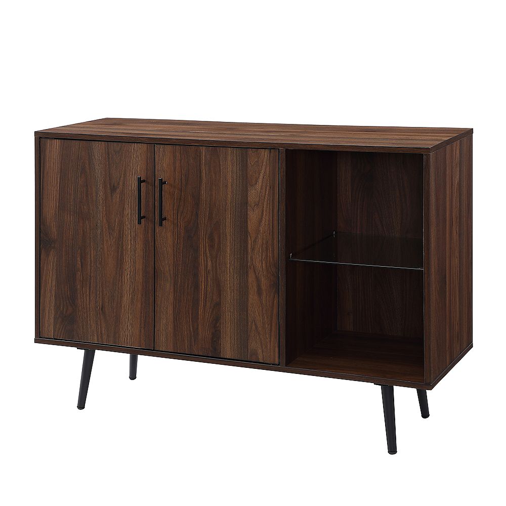 Welwick Designs Mid Century Modern Open Shelf Storage Cabinet For Tv S Up To 48 Inch Dar The Home Depot Canada