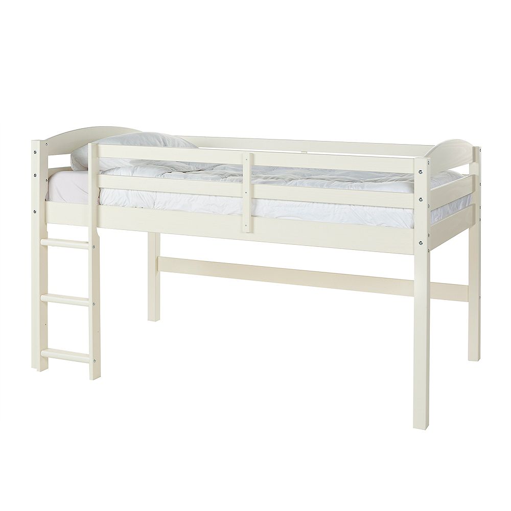 Welwick Designs Traditional Solid Wood Open Storage Low Loft Twin Bed