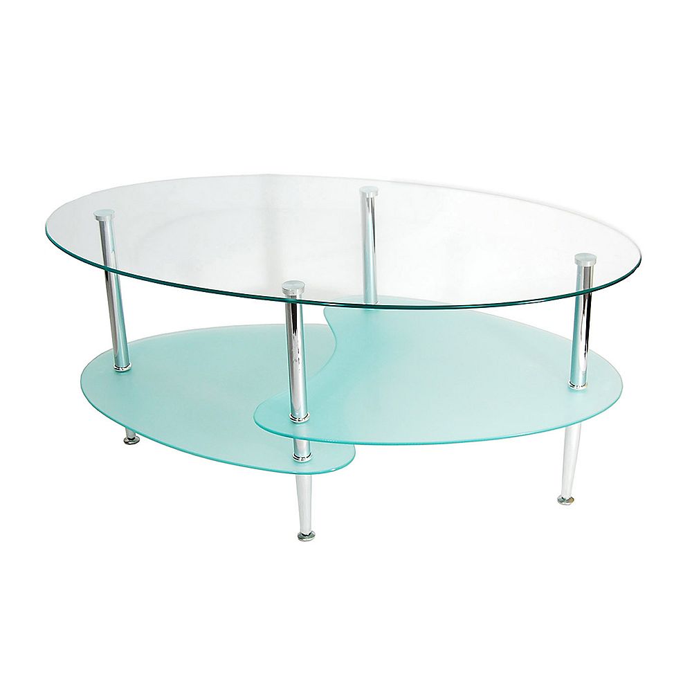 Table basse ovale en verre pour salon Table basse ovale en verre pour salon